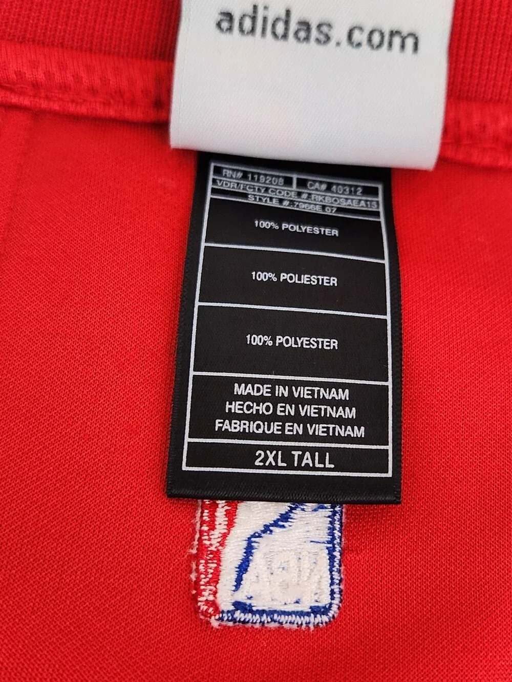 adidas × Los Angeles Clippers NBA Warm Up Long Sleeve Shirt. 2XL Tall